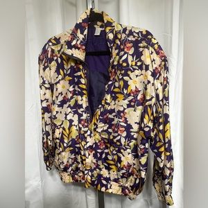 Beautiful Purple Mix “ Fuda” Silk Bomber Jacket
